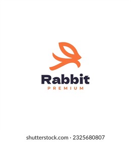 rabbit bunny logo design template