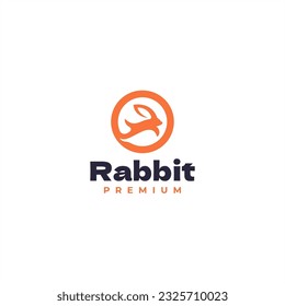 rabbit bunny logo design template