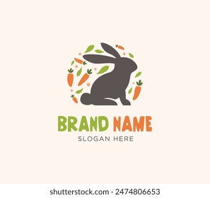Rabbit bunny nature logo icon template