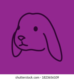 Rabbit, Bunny Outline and logo design template for website and printed