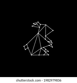 Rabbit or Bunny Polygonal Lines, can use for Logo, Pictogram, Cute Animal Figure, Website, Apps, or Graphic Design Element. Vector Illustration