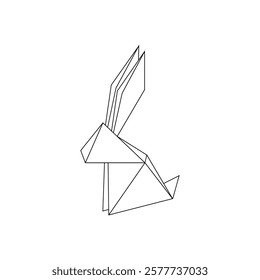 Rabbit or Bunny Polygonal Lines, can use for Logo, Pictogram, Cute Animal Figure, Website, Apps, or Graphic Design Element. Vector Illustration