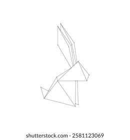 Rabbit or Bunny Polygonal Lines, can use for Logo, Pictogram, Cute Animal Figure, Website, Apps, or Graphic Design Element. Vector Illustration