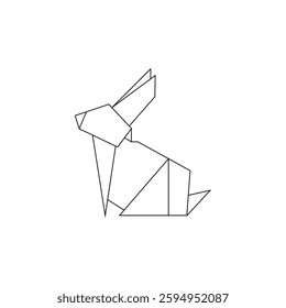 Rabbit or Bunny Polygonal Lines, can use for Logo, Pictogram, Cute Animal Figure, Website, Apps, or Graphic Design Element. Vector Illustration