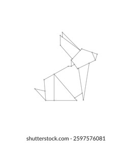 Kaninchen oder Hase Polygonale Linien, kann für Logo, Piktogramm, niedliche Tierfigur, Website, Apps oder Grafik-Design-Element verwenden. Vektorgrafik