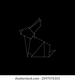 Kaninchen oder Hase Polygonale Linien, kann für Logo, Piktogramm, niedliche Tierfigur, Website, Apps oder Grafik-Design-Element verwenden. Vektorgrafik