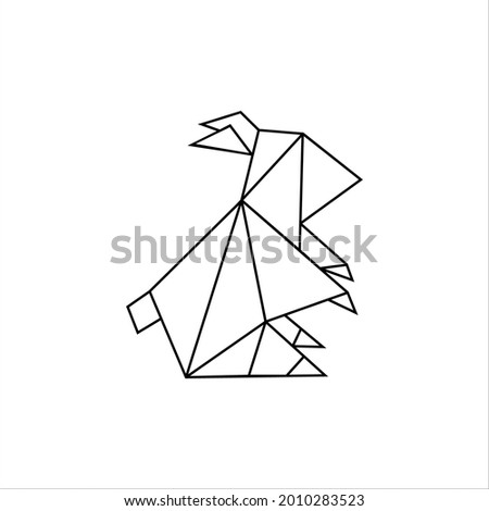 Rabbit or Bunny Polygonal Lines, can use for Logo, Pictogram, Cute Animal Figure, Website, Apps, or Graphic Design Element. Vector Illustration