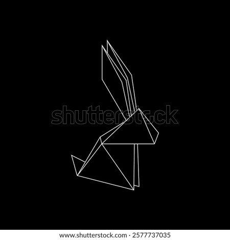 Rabbit or Bunny Polygonal Lines, can use for Logo, Pictogram, Cute Animal Figure, Website, Apps, or Graphic Design Element. Vector Illustration