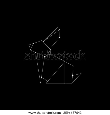 Rabbit or Bunny Polygonal Lines, can use for Logo, Pictogram, Cute Animal Figure, Website, Apps, or Graphic Design Element. Vector Illustration