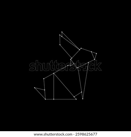 Rabbit or Bunny Polygonal Lines, can use for Logo, Pictogram, Cute Animal Figure, Website, Apps, or Graphic Design Element. Vector Illustration