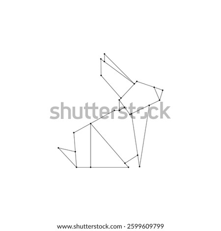 Rabbit or Bunny Polygonal Lines, can use for Logo, Pictogram, Cute Animal Figure, Website, Apps, or Graphic Design Element. Vector Illustration
