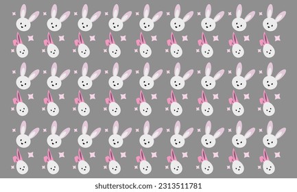 Rabbit Bunny print seamless texture pattern vector illustration