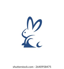 Rabbit, Bunny shadow light design. animal icon design logo