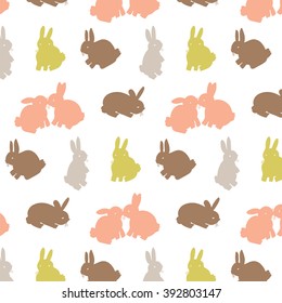 rabbit bunny silhouette color pattern background