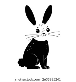 rabbit or bunny silhouette set. rabbit isolated farm animal realistic silhouette icon vector collection. Vector illustration