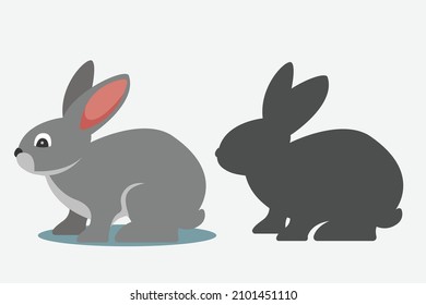 Rabbit or bunny vector illustration isolated