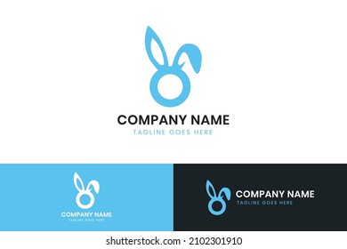 Rabbit or Bunny vector logo template and animal icon design