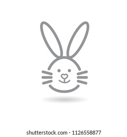 Rabbit, bunny web line icon.