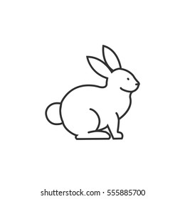 Rabbit, Bunny Web Line Icon.