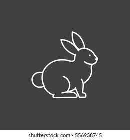 Rabbit, Bunny Web Line Icon.