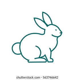 Rabbit, bunny web line icon.