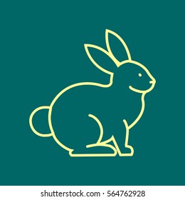Rabbit, bunny web line icon.