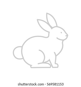 Rabbit, bunny web line icon.