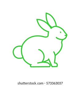 Rabbit, bunny web line icon.