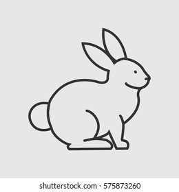 Rabbit, bunny web line icon.