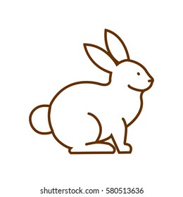 Rabbit, Bunny Web Line Icon.