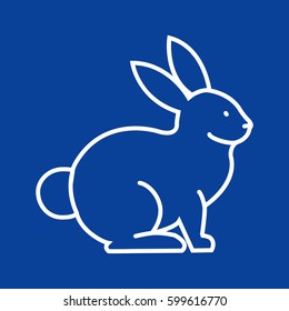 Rabbit, bunny web line icon.