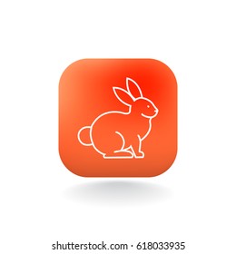 Rabbit, bunny web line icon.