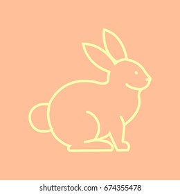 Rabbit, bunny web line icon.