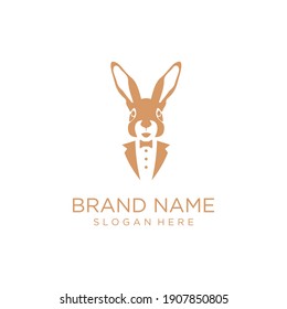 Rabbit businessman silhouette with elegant gentleman tuxedo
