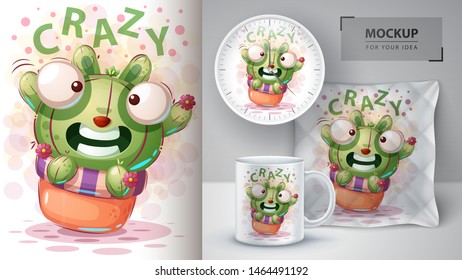 Rabbit Cactus - Mockup For Your Idea. Vector Eps 10