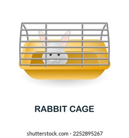 Rabbit Cage icon. 3d illustration from home pets collection. Creative Rabbit Cage 3d icon for web design, templates, infographics and more