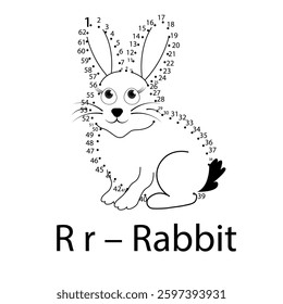 rabbit and carrot ABC Connect the Dots Coloring Pages Fun Educational Printable Activity for Kids
