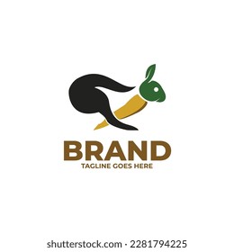 Rabbit  Carrot Animal Logo Design
