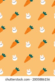 rabbit and carrot background.Eps 10 vector.