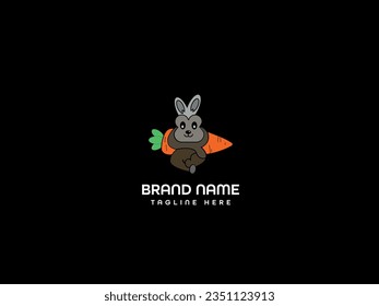 Rabbit and Carrot Logo Dasign