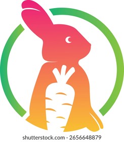Coelho com design logotipo de cenoura