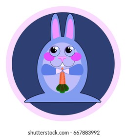 Rabbit with carrots. Hare. Nice illustration.