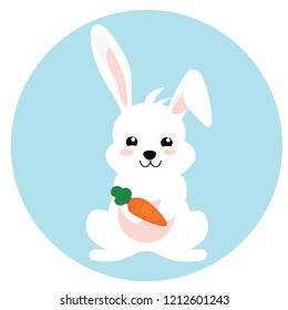 The rabbit are carrying a carrot.