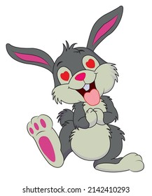 rabbit cartoon bunny fall love clipart