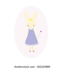 rabbit cartoon character colorful vector