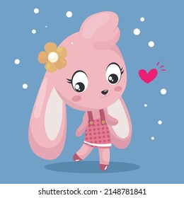 Rabbit cartoon character icon cute stylized sketch SVG