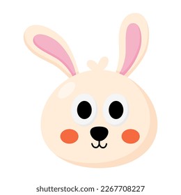 Rabbit cartoon character icon. vector illustration.