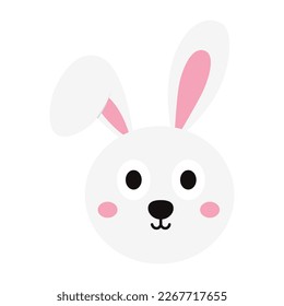 Rabbit cartoon character icon. vector illustration.