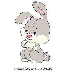 rabbit cartoon character isolated on white background