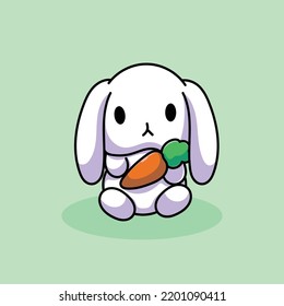 Rabbit Cartoon Character Mascot Flat Design Fur Animal Cute Animal Funny Animal Fun Animal Logo Design